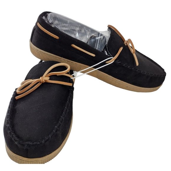 Sonoma Goods for Life Men's XL (12-13) Black Comfort Cushion Micro Suede Moccasi - Picture 1 of 5